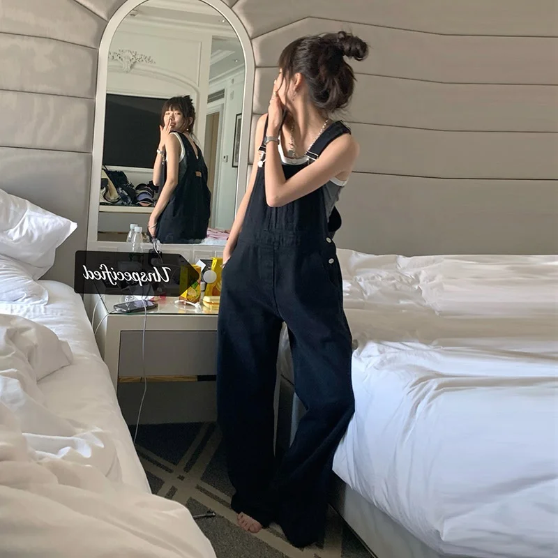 Retro Bla Denim Overalls Women Loose Korean Sle Agel High Waist Slim Straight Leg Wide Leg Casual terne Pants
Retro Bla Denim Overalls Women Loose Korean Sle Agel High Waist Slim Straight Leg Wide Leg Casual terne Pants
