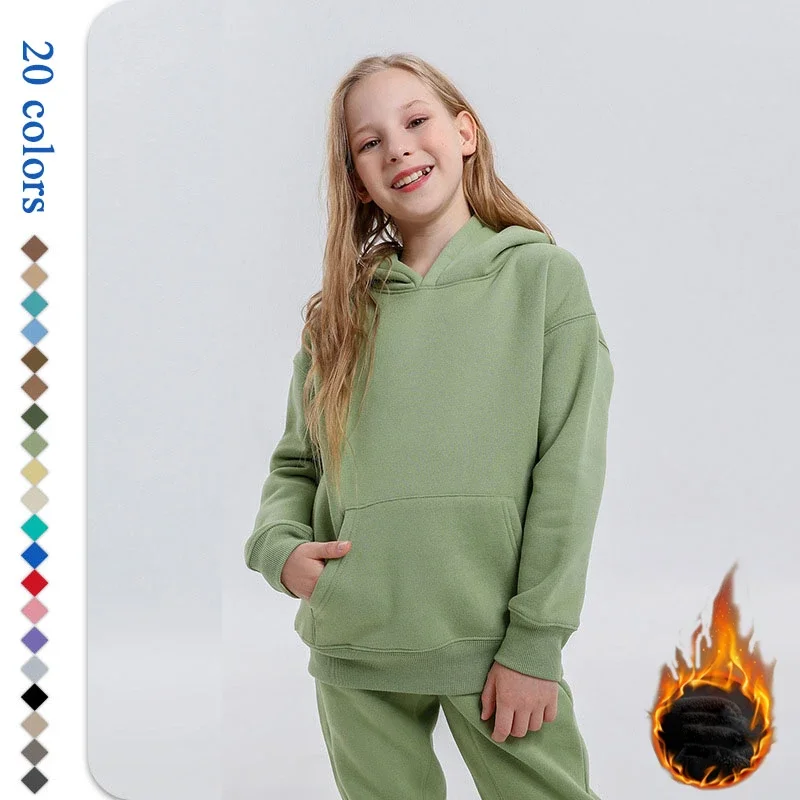 Winter Teenage Boys Girls Hoodies Fleece Thick Warm Cotton Pullover Tops for Children Solid Casual All-match School Kids Clothes
Winter Teenage Boys Girls Hoodies Fleece Thick Warm Cotton Pullover Tops for Children Solid Casual All-match School Kids Clothes