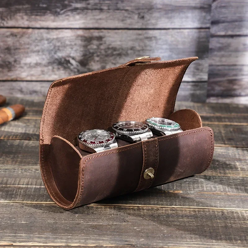 Leather Watch Box Vintage 3 Slot Handmade Watch Case Round Buckle Watches Storage Bag Travel
Leather Watch Box Vintage 3 Slot Handmade Watch Case Round Buckle Watches Storage Bag Travel