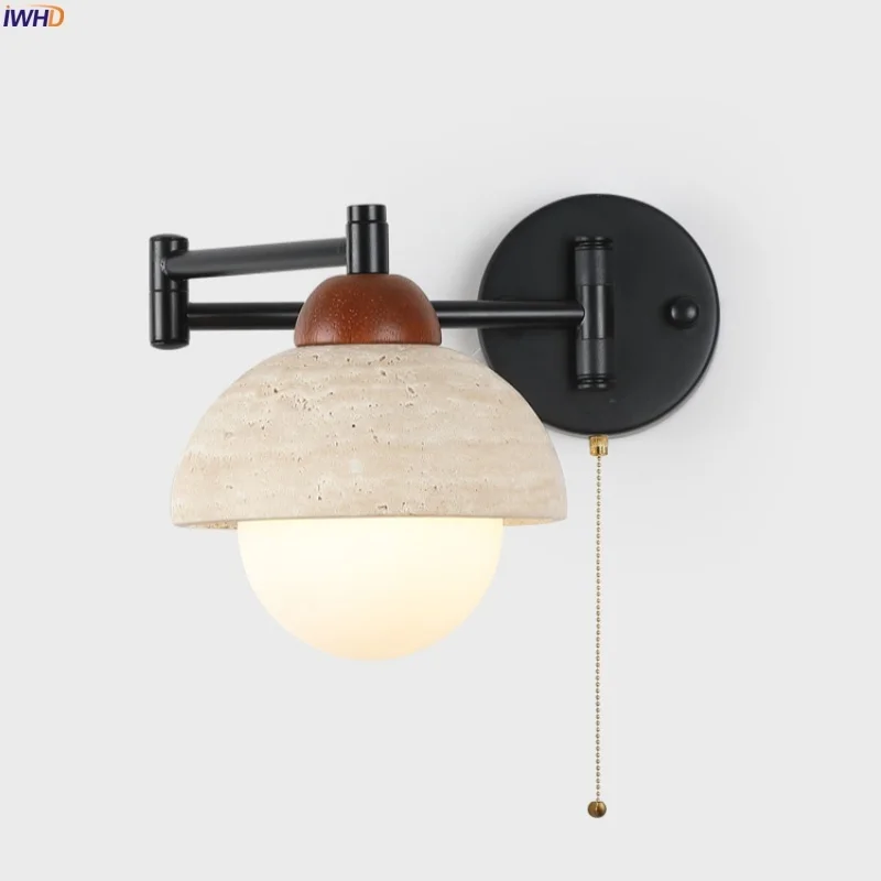 IWHD Japan Vintage LED Wall Lamps Yellow Travertine Iron Swing Long Arm Pull Chain Switch Living Room Lights Decoration Arandela
IWHD Japan Vintage LED Wall Lamps Yellow Travertine Iron Swing Long Arm Pull Chain Switch Living Room Lights Decoration Arandela