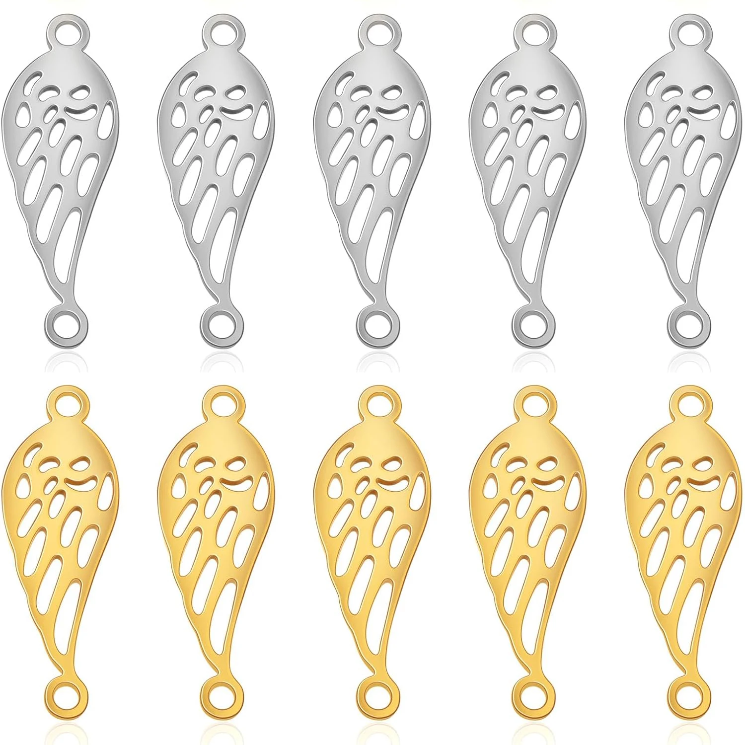 10 шт. гипоаллергенных подвесок в виде крыльев ангела из нержавеющей стали, перьевые кулоны в виде крыльев феи с 2 отверстиями для самостоятельного изготовления браслетов и ожерелий
10 шт. гипоаллергенных подвесок в виде крыльев ангела из нержавеющей стали, перьевые кулоны в виде крыльев феи с 2 отверстиями для самостоятельного изготовления браслетов и ожерелий