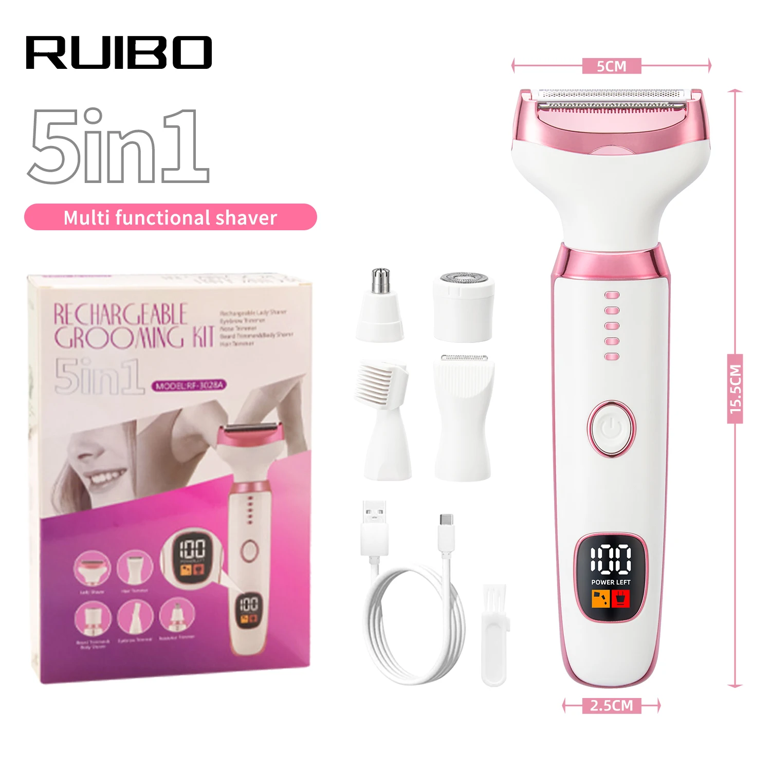 Electric Razors for Women 5-in-1 Facial Hair Removal Face Pubic Shaver Bikini Trimmer Portable Ladies Shaver
Electric Razors for Women 5-in-1 Facial Hair Removal Face Pubic Shaver Bikini Trimmer Portable Ladies Shaver