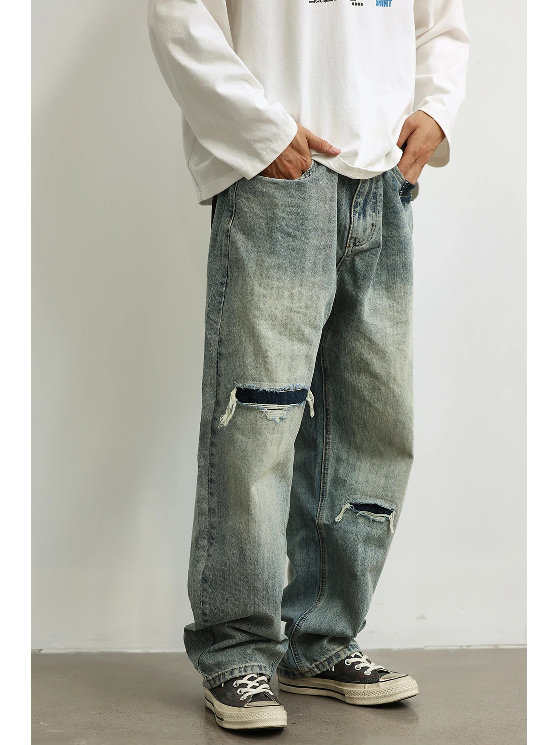 Винтажные американские джинсы Waed: прямые, свободные, повседневные, широкие брюки, универсальные длинные штаны для весны и осени
Винтажные американские джинсы Waed: прямые, свободные, повседневные, широкие брюки, универсальные длинные штаны для весны и осени