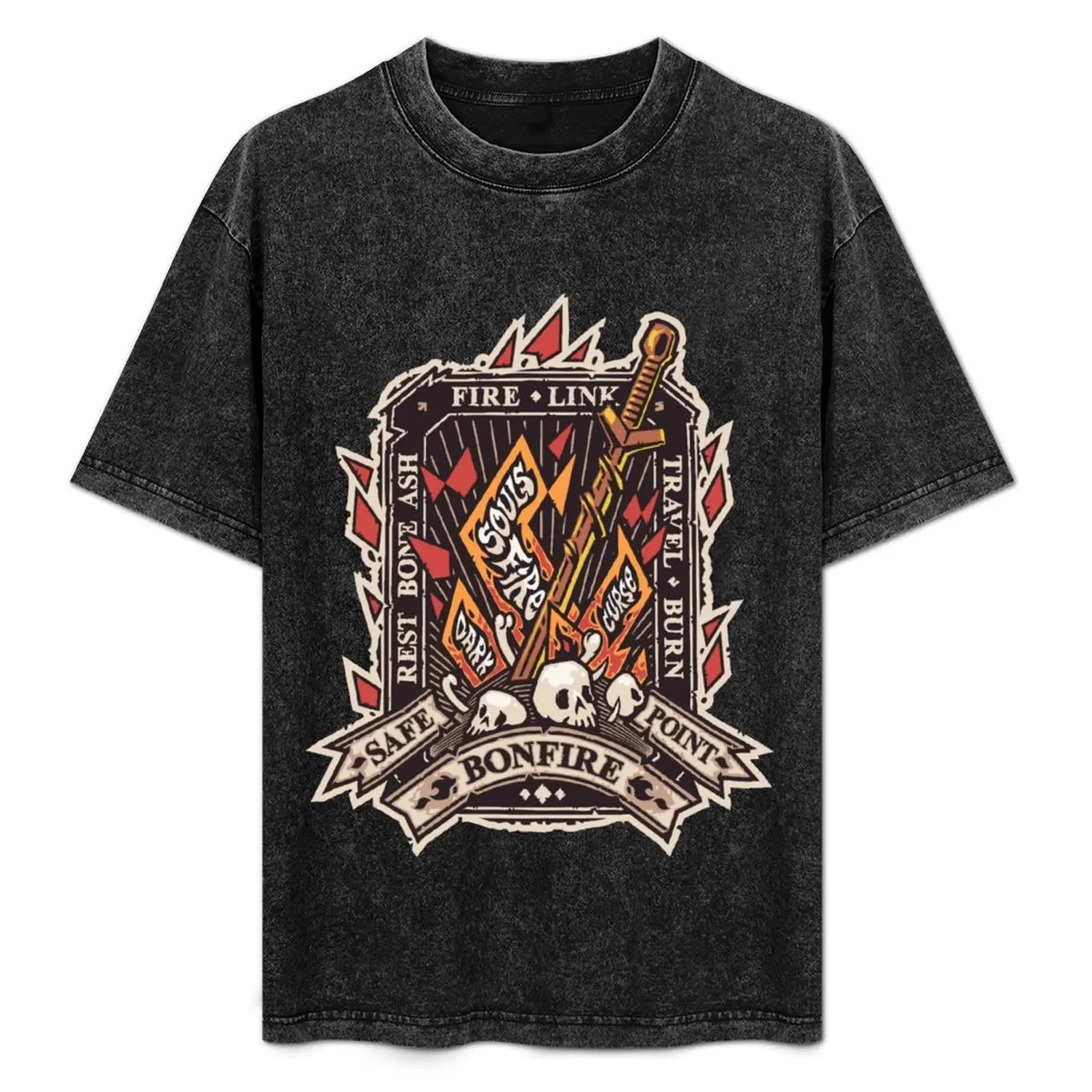 Dark Bonfire Emblem with Curse Souls Color T-Shirt Minimalist Plain Crew Neck T-Shirt
Dark Bonfire Emblem with Curse Souls Color T-Shirt Minimalist Plain Crew Neck T-Shirt