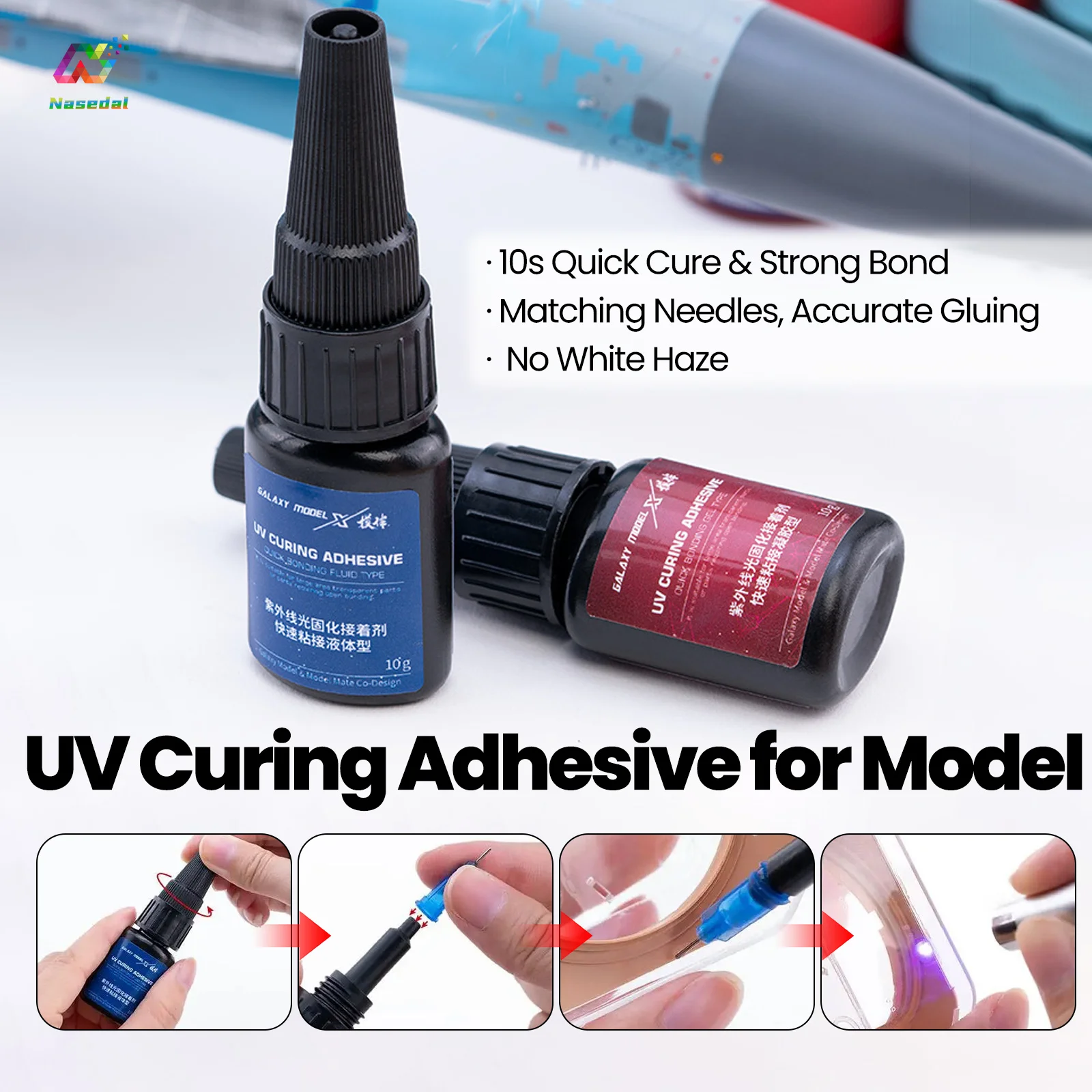 Galaxy UV Cure Adhesive Set for Gundam Military Car Plastic Model No Trace Glue Transparent Parts Gel Liquid DIY Hobby T08A11
Galaxy UV Cure Adhesive Set for Gundam Military Car Plastic Model No Trace Glue Transparent Parts Gel Liquid DIY Hobby T08A11
