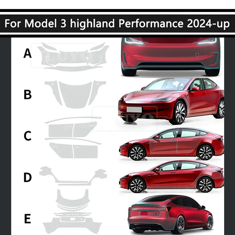 For Tesla Model 3 Highland Performance 2020-2024 Paint Protection Film 8.5mil Pre-Cut Clear TPU PPF Kit Transparent Sticker
For Tesla Model 3 Highland Performance 2020-2024 Paint Protection Film 8.5mil Pre-Cut Clear TPU PPF Kit Transparent Sticker