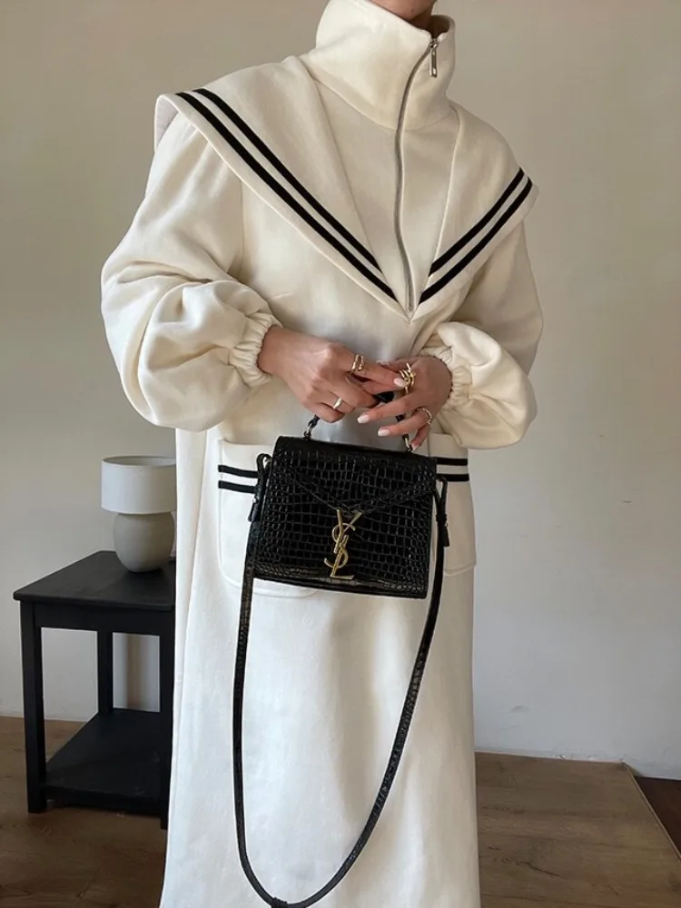 Полосатая свободная толстовка с капюшоном Dr, женская шикарная длинная прямая юбка-труба на молнии для похудения, весна-осень-зима, повседневная
Полосатая свободная толстовка с капюшоном Dr, женская шикарная длинная прямая юбка-труба на молнии для похудения, весна-осень-зима, повседневная