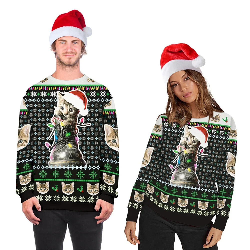 New 3D Printing Christmas Cat Fashion Men Women Tracksuits Crewneck Hip Hop Sweater Plus Size S-7XL Harajuku Seasons Casual
New 3D Printing Christmas Cat Fashion Men Women Tracksuits Crewneck Hip Hop Sweater Plus Size S-7XL Harajuku Seasons Casual