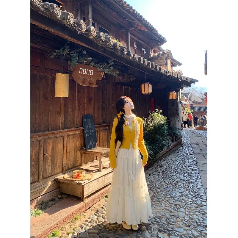 Вязаный кардиган POKEMENG с цветочной вышивкой, приталенный, с длинной юбкой, женская одежда премиум-класса
Вязаный кардиган POKEMENG с цветочной вышивкой, приталенный, с длинной юбкой, женская одежда премиум-класса