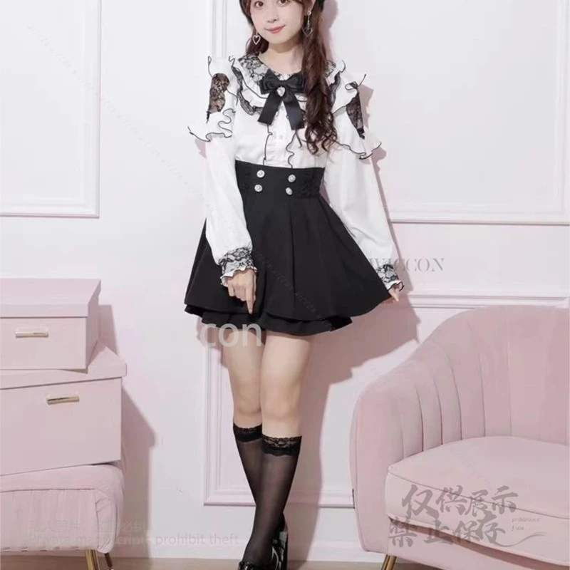 Japanese Y2k Aesthetic Lace Blouse Girl Lolita Long Sleeve Patchwork Bow Shirt Female Sexy JK Sweet Ruffled Tops Camisa 3 Colors
Japanese Y2k Aesthetic Lace Blouse Girl Lolita Long Sleeve Patchwork Bow Shirt Female Sexy JK Sweet Ruffled Tops Camisa 3 Colors