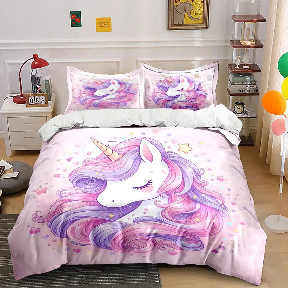 Dreamy Unicorn in Pink and Purple Print Bedding Set 1 Duvet Cover 2 Pillowcases for Adult and Children Luxury Gift Full Size
Dreamy Unicorn in Pink and Purple Print Bedding Set 1 Duvet Cover 2 Pillowcases for Adult and Children Luxury Gift Full Size