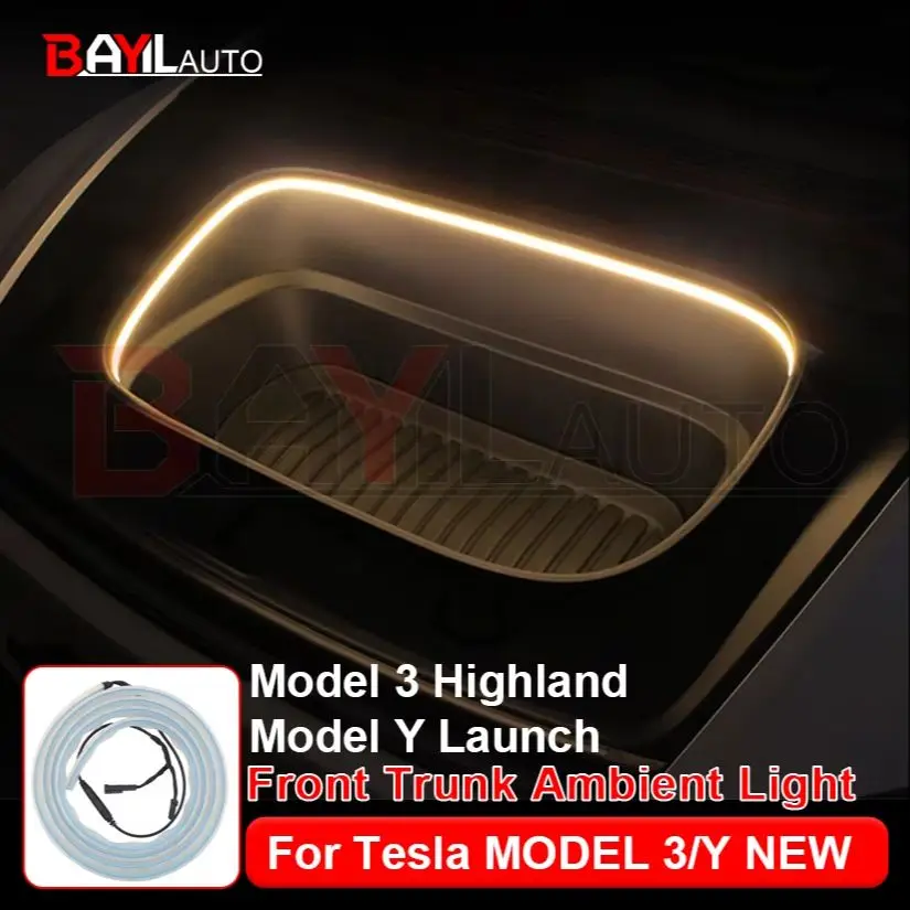 Для Tesla Model 3 Highland 2021-2025 Model Y Launch Передний багажник Frunk Светодиодный окружающий свет Гибкая силиконовая полоса лампы
Для Tesla Model 3 Highland 2021-2025 Model Y Launch Передний багажник Frunk Светодиодный окружающий свет Гибкая силиконовая полоса лампы