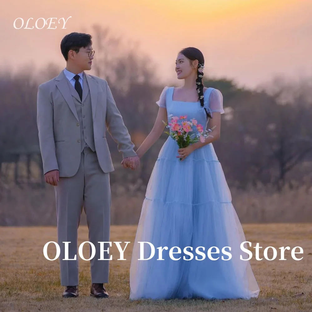 OLOEY Simple Light Blue Wedding Party Dresses Korea Photo shoot Square Neck Tiered Long Evening Gowns Formal Party Customized
OLOEY Simple Light Blue Wedding Party Dresses Korea Photo shoot Square Neck Tiered Long Evening Gowns Formal Party Customized
