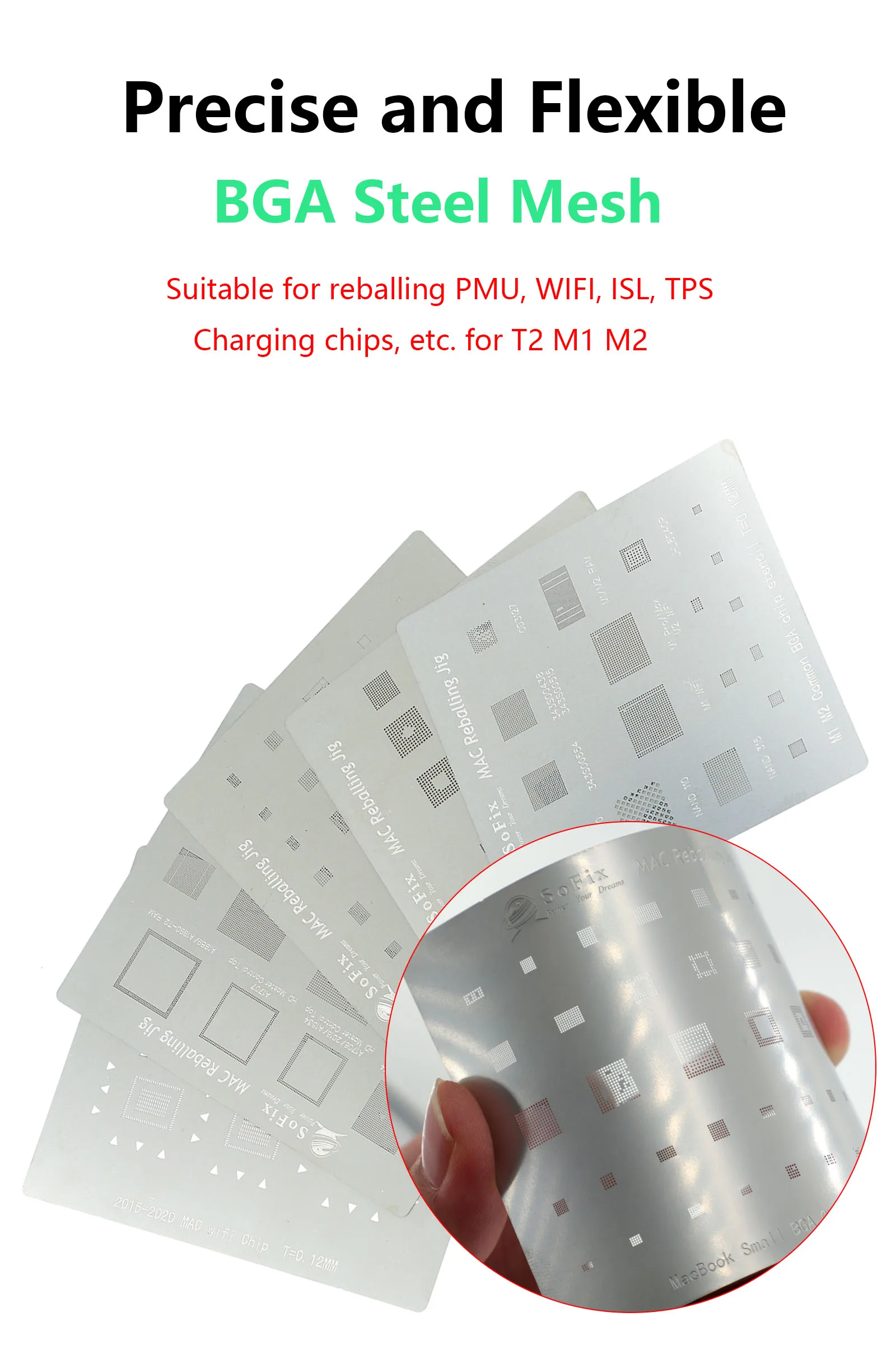 Sofix S-F302 BGA Reballing Jig with Complete Stencils For Applying Solder Balls to BGA Chips Including NAND RAM and T2 Stencils
Sofix S-F302 BGA Reballing Jig with Complete Stencils For Applying Solder Balls to BGA Chips Including NAND RAM and T2 Stencils