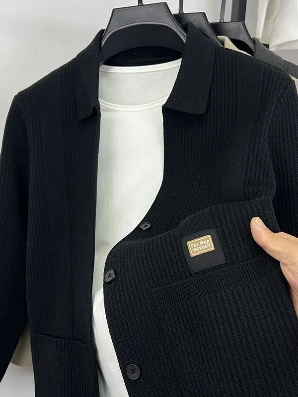 Мужской повседневный вязаный кардиган с отложным воротником, однотонный, легкий, класса люкс, для весенне-осеннего сезона, из полиэфирного волокна
Мужской повседневный вязаный кардиган с отложным воротником, однотонный, легкий, класса люкс, для весенне-осеннего сезона, из полиэфирного волокна