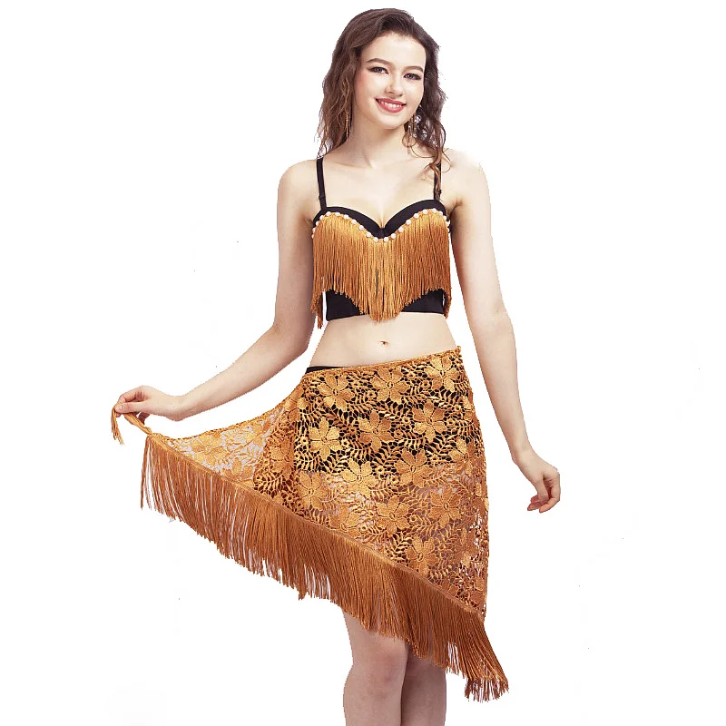 Golden Women Dance Clothes Set 2 pieces Outfit Hip Scarf Girls Belly Dance Costume Fringes Bra Floral Lace Belt
Golden Women Dance Clothes Set 2 pieces Outfit Hip Scarf Girls Belly Dance Costume Fringes Bra Floral Lace Belt