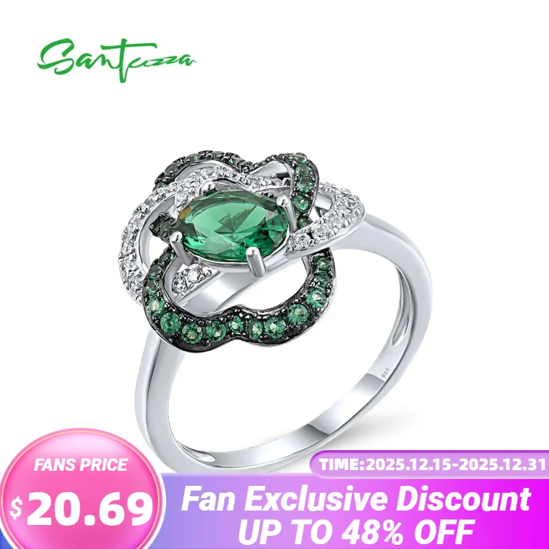 SANTUZZA Real 925 Sterling Silver Ring For Women Sparkling Green Spinel White CZ Flower Fashion Wedding Engagement Fine Jewelry
SANTUZZA Real 925 Sterling Silver Ring For Women Sparkling Green Spinel White CZ Flower Fashion Wedding Engagement Fine Jewelry
