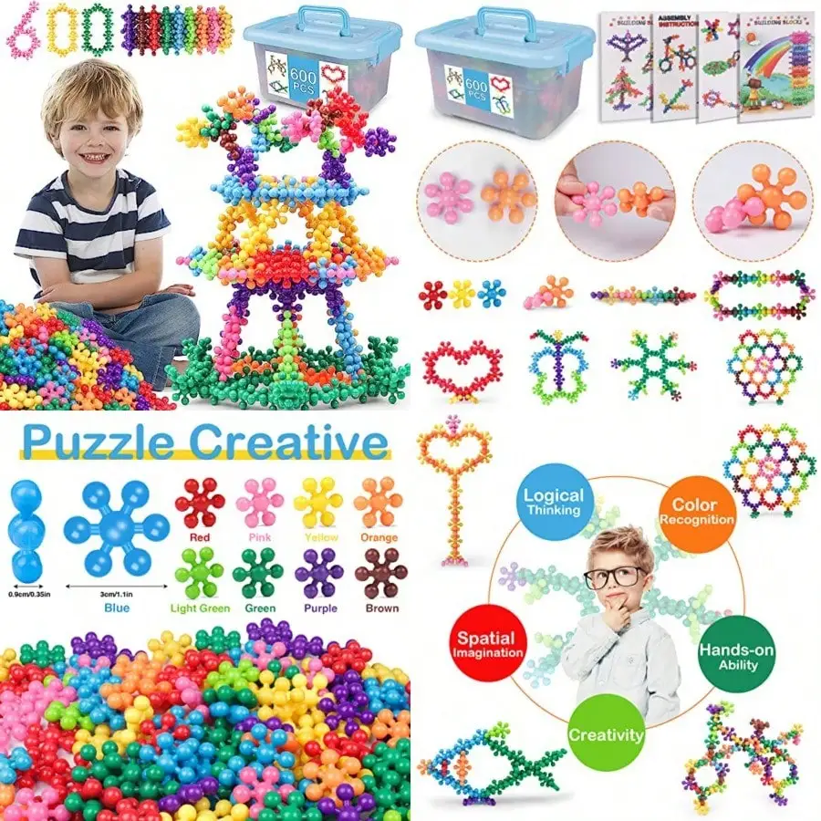 600Pcs Building Blocks, Interlocking Plastic Educational Toys for Fine Motor Skills 3+
600Pcs Building Blocks, Interlocking Plastic Educational Toys for Fine Motor Skills 3+