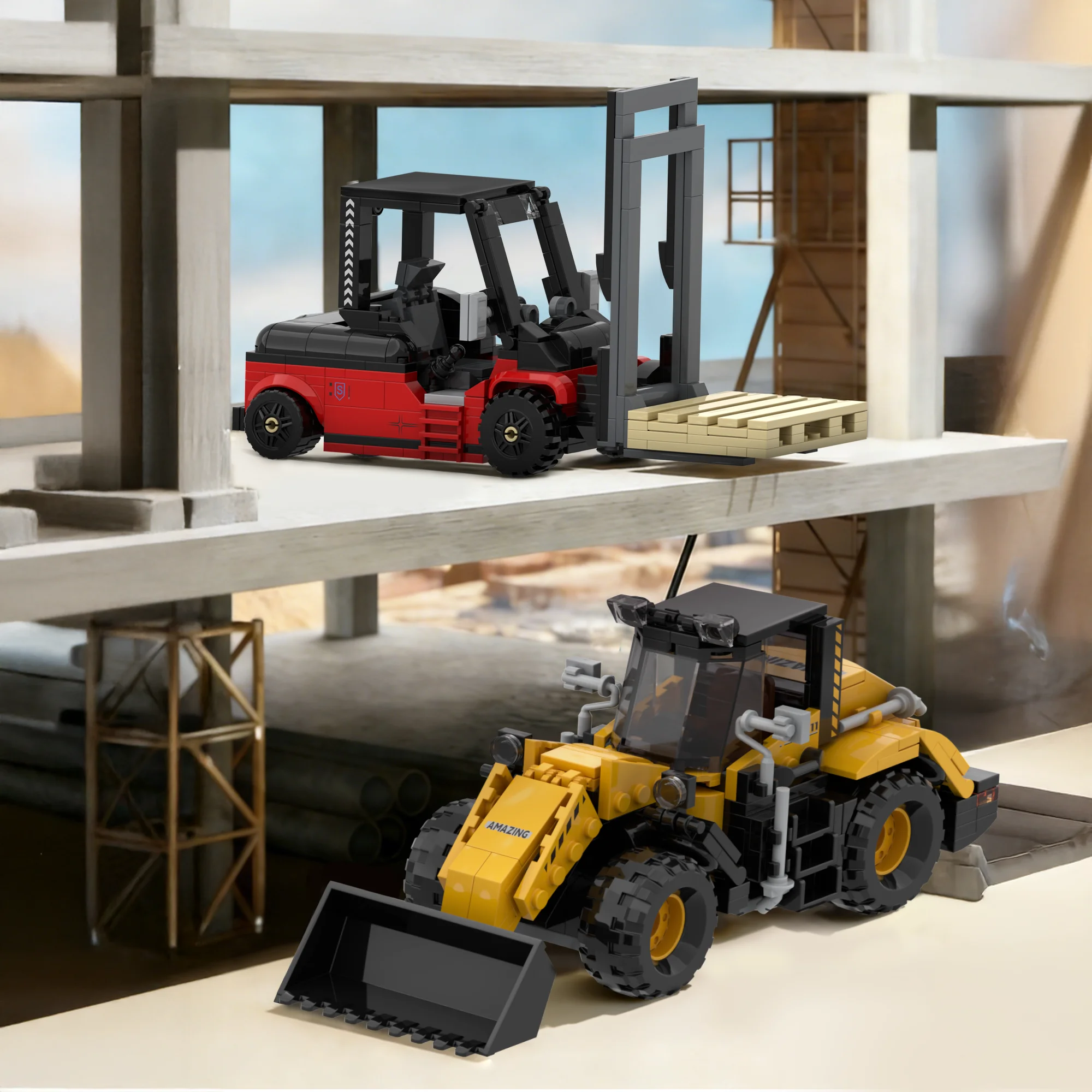 Forklift Loader Engineering Truck Building Blocks 2-in-1 Construction Vehicle Model Desktop Ornament DIY Toy Gift for Adults
Forklift Loader Engineering Truck Building Blocks 2-in-1 Construction Vehicle Model Desktop Ornament DIY Toy Gift for Adults