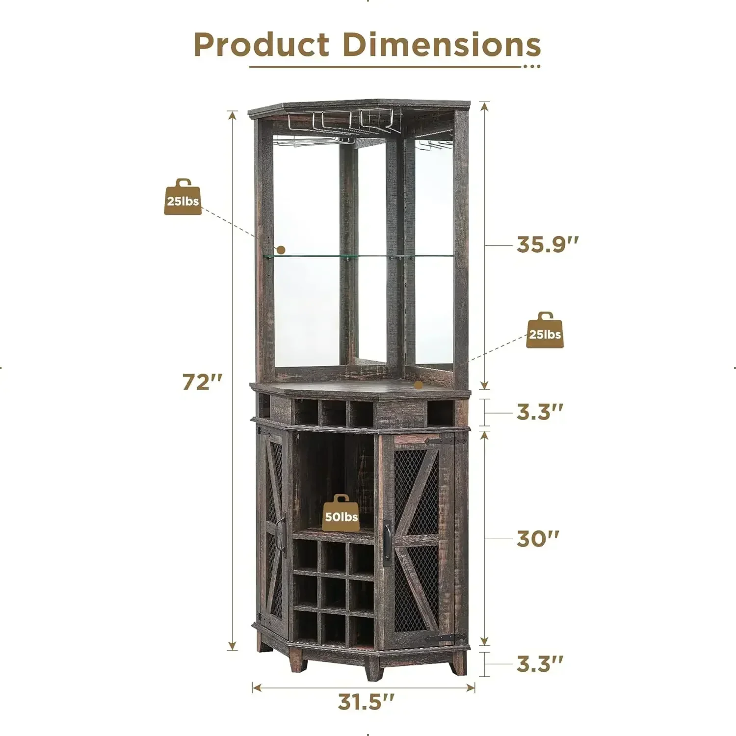 XMSJ-Sale Corner Bar, 72" Tall Farmhouse Wine Bar Cabinet w/Barn Door & Adjustable Shelf, Home w/LED Light & Glass Rack, Dark Ru
XMSJ-Sale Corner Bar, 72" Tall Farmhouse Wine Bar Cabinet w/Barn Door & Adjustable Shelf, Home w/LED Light & Glass Rack, Dark Ru