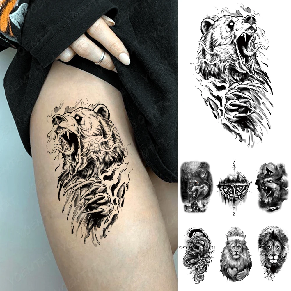 Waterproof Temporary Tattoo Sticker beast animal bear wolf lion compass Tattoos realistic Body Art Arm Fake Tatoo Men Women
Waterproof Temporary Tattoo Sticker beast animal bear wolf lion compass Tattoos realistic Body Art Arm Fake Tatoo Men Women