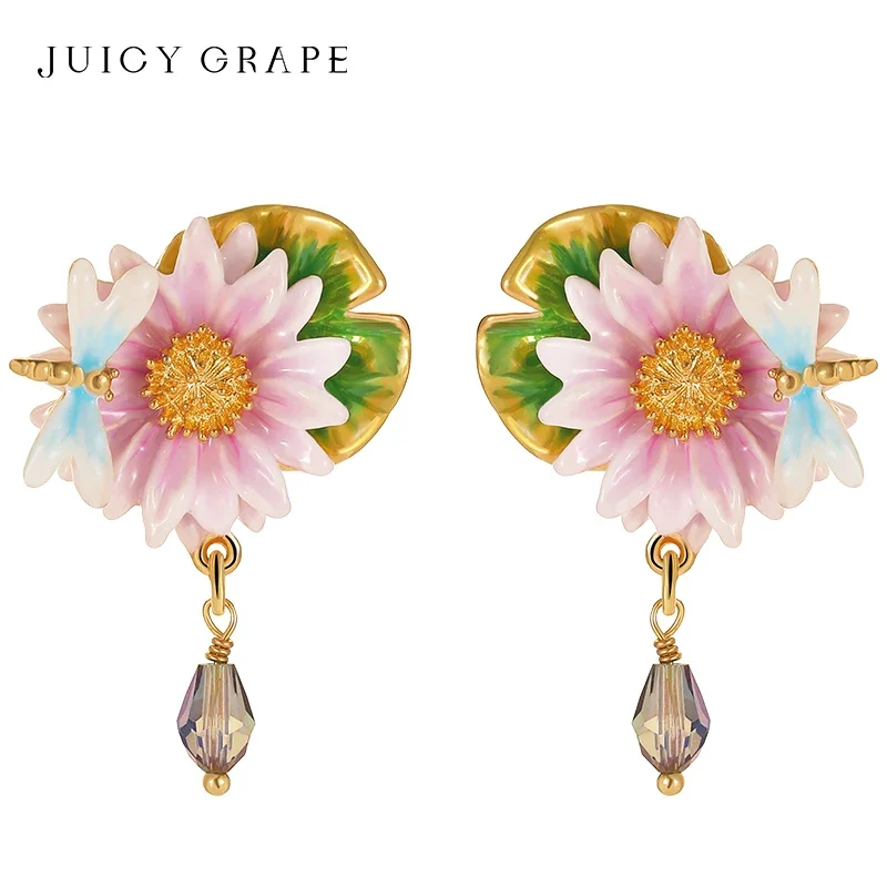 Enamel Lotus Flower Dangle Earring for Women 925 Silver Pin 18K Gold Plated Handmade 2024 New Fashion Earring
Enamel Lotus Flower Dangle Earring for Women 925 Silver Pin 18K Gold Plated Handmade 2024 New Fashion Earring