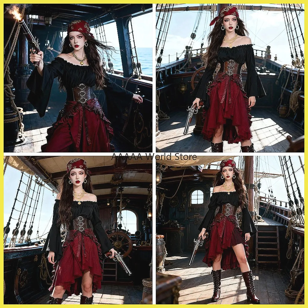 Medieval Pirate Shirt & Scarf Set for Women, Cosplay Costume with Earrings for Halloween King Performance
Medieval Pirate Shirt & Scarf Set for Women, Cosplay Costume with Earrings for Halloween King Performance