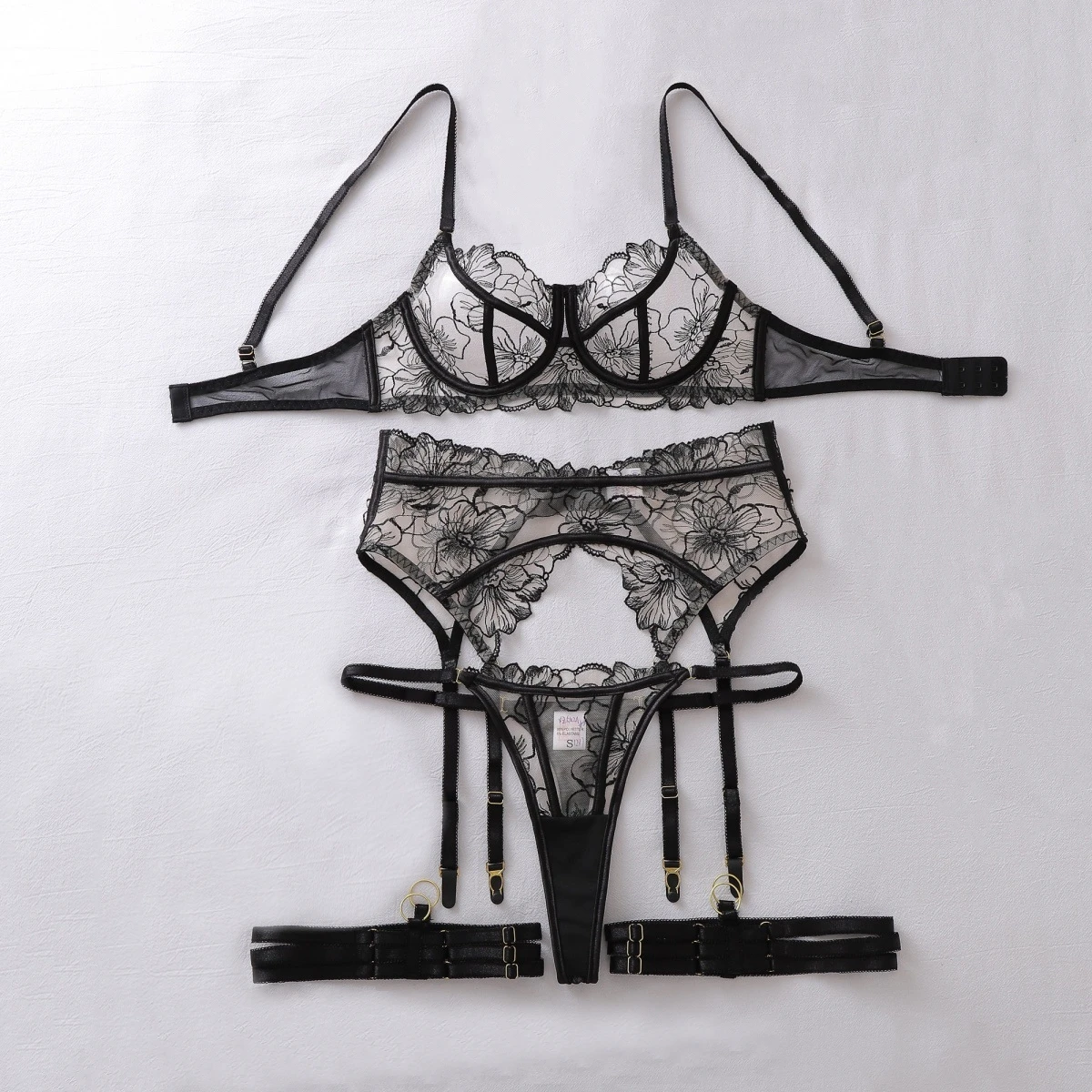 French Style Floral Embroidery Perspective Lingerie Women's Mesh Gathered Steel Ring Bra Sexy Shaping Thin Underwear Split Set
French Style Floral Embroidery Perspective Lingerie Women's Mesh Gathered Steel Ring Bra Sexy Shaping Thin Underwear Split Set