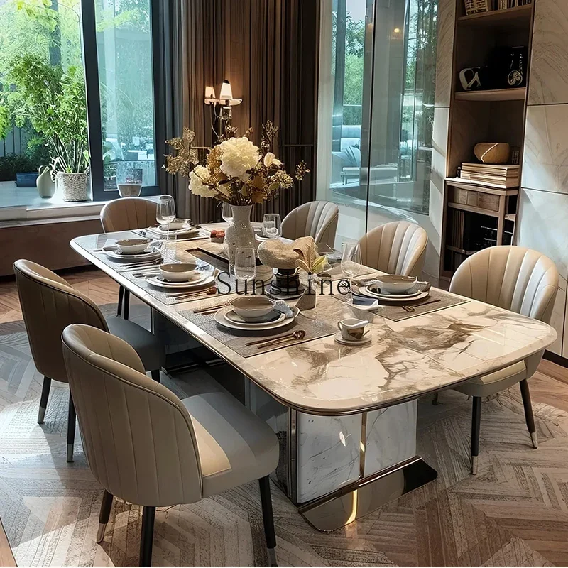 Supercrystalline stone modern large-sized guest dining room household high-end dining table 2 meters FT
Supercrystalline stone modern large-sized guest dining room household high-end dining table 2 meters FT