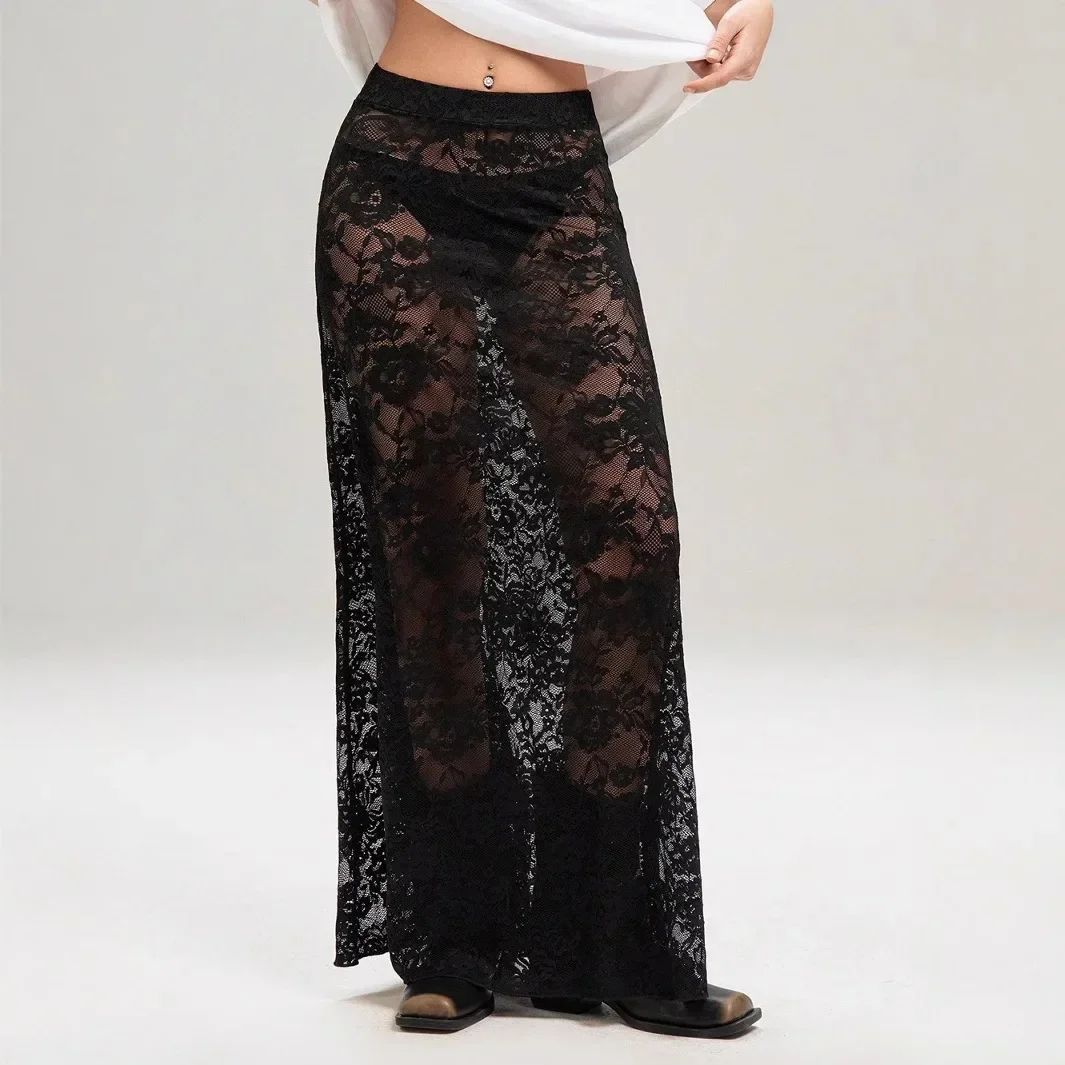 High Waist Lace Sexy Long Skirt Street Fashion Transoceanic Style A- Line Mini Skirt Polyester Fiber Pure Color
High Waist Lace Sexy Long Skirt Street Fashion Transoceanic Style A- Line Mini Skirt Polyester Fiber Pure Color