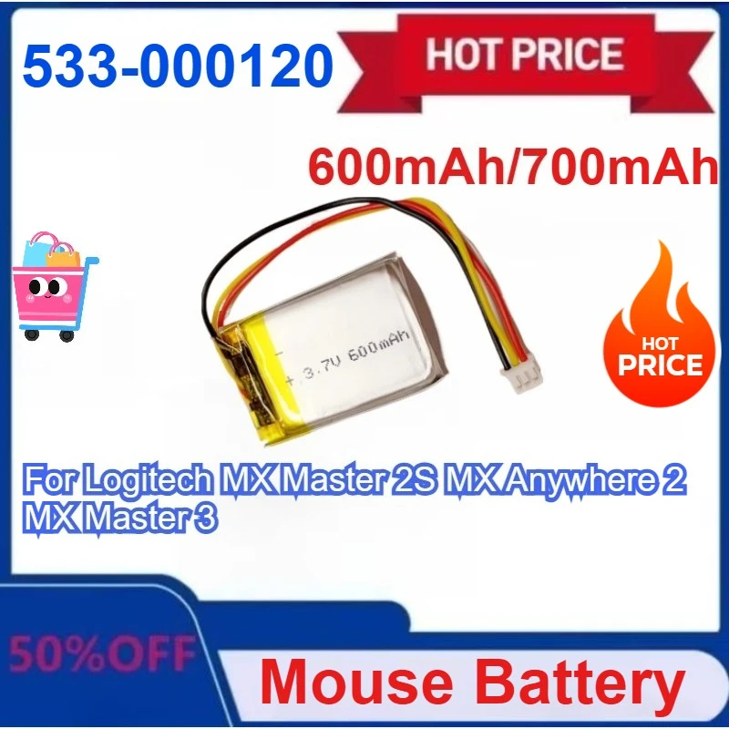 New 533-000120 Battery 600mAh/700mAh for Logitech MX Master 2S / Anywhere 2 for Logitech Anywhere 2S MX Ergo/ Master 3
New 533-000120 Battery 600mAh/700mAh for Logitech MX Master 2S / Anywhere 2 for Logitech Anywhere 2S MX Ergo/ Master 3