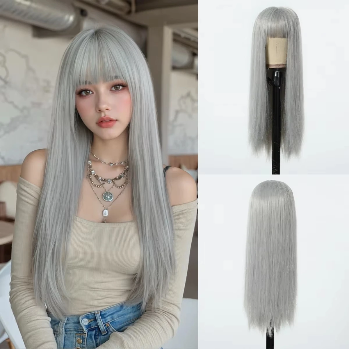Best-selling 26-inch synthetic wig, everyday wig, long straight hair, Halloween cosplay, high-temperature hair accessory
Best-selling 26-inch synthetic wig, everyday wig, long straight hair, Halloween cosplay, high-temperature hair accessory