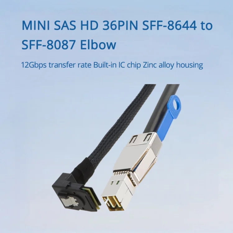 MINI SAS HD 36PIN SFF-8644 к SFF-8087 Локтевой серверный корпус жесткого диска Длина кабеля опционально 0,5 м 1 м 2 м 3 м
MINI SAS HD 36PIN SFF-8644 к SFF-8087 Локтевой серверный корпус жесткого диска Длина кабеля опционально 0,5 м 1 м 2 м 3 м
