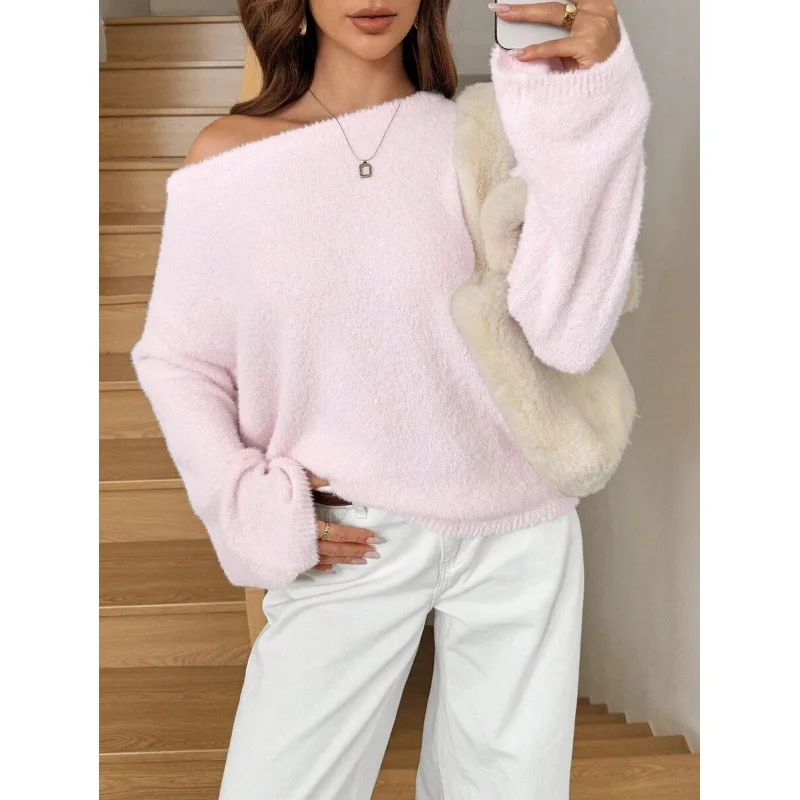 Loose Off-Shoulder Sweater One-Shoulder Oversize Knitwear Spring 2026 Non-Shrinkable Female Fashion Casual Comfortable Top
Loose Off-Shoulder Sweater One-Shoulder Oversize Knitwear Spring 2026 Non-Shrinkable Female Fashion Casual Comfortable Top