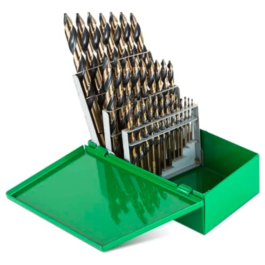 Hyper-Step M35 Cobalt Drill Bit Set, AlTiN Coated, 1/16" to 1/2" by 64ths, Split Point Metal Drill Bits for Stainl Steel, Harde
Hyper-Step M35 Cobalt Drill Bit Set, AlTiN Coated, 1/16" to 1/2" by 64ths, Split Point Metal Drill Bits for Stainl Steel, Harde