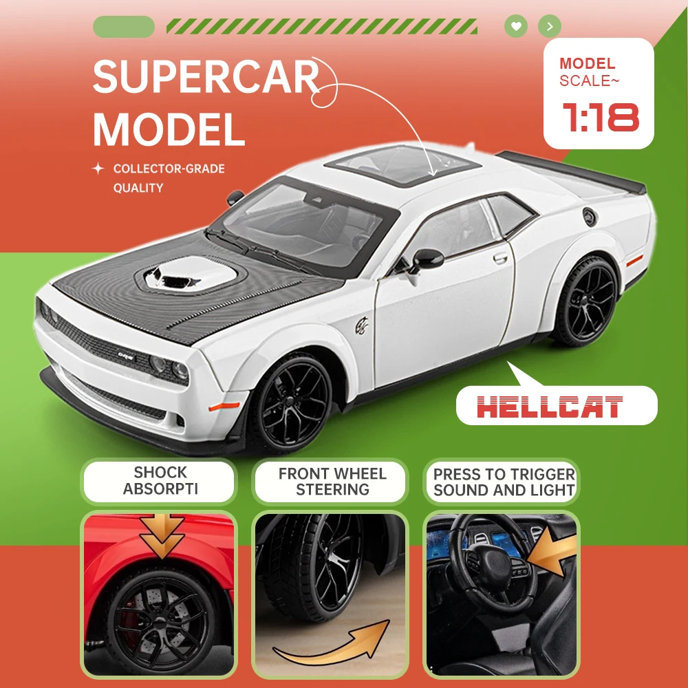 1:18 Hellcat 720S Toy Model Supercars Alloy Diecast Doors Opened Front Wheel Steering Shock Absorption Sports Car Display Models
1:18 Hellcat 720S Toy Model Supercars Alloy Diecast Doors Opened Front Wheel Steering Shock Absorption Sports Car Display Models