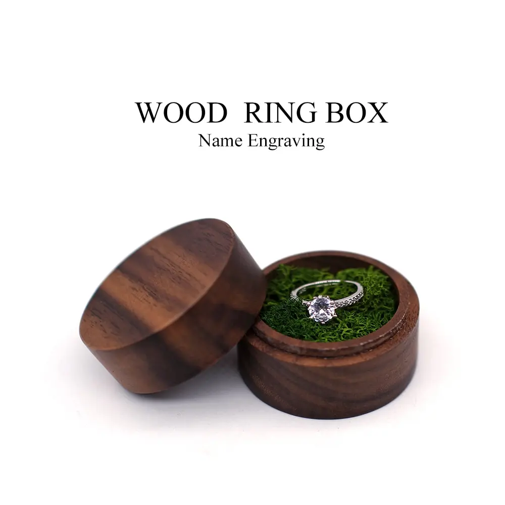 Round Walnut Ring Box Velvet Soft Interior Stand Ring Necklace Earrings Display Organizer Box for Wedding Proposal Engagement
Round Walnut Ring Box Velvet Soft Interior Stand Ring Necklace Earrings Display Organizer Box for Wedding Proposal Engagement