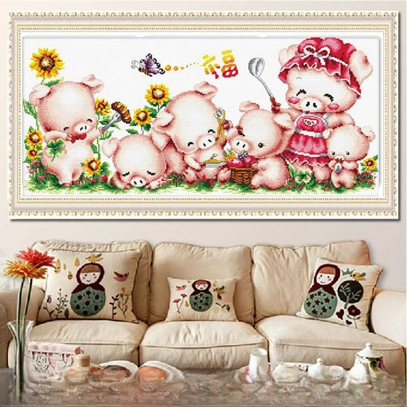 5D Diamond Painting Adorable Pig Cross Stitch Kit for Living Room And Bedroom Cotton Fabric Animal Pattern Home Decor
5D Diamond Painting Adorable Pig Cross Stitch Kit for Living Room And Bedroom Cotton Fabric Animal Pattern Home Decor
