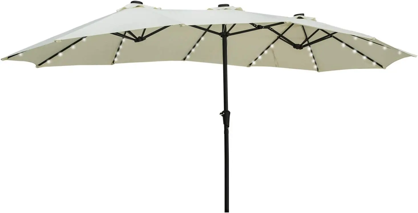 outdoor basic Solar Led Lighted 15Ft Patio Umbrella Extra Big Double Sided Market Table Umbrella with 48 LED Lights &Crank Beige
outdoor basic Solar Led Lighted 15Ft Patio Umbrella Extra Big Double Sided Market Table Umbrella with 48 LED Lights &Crank Beige