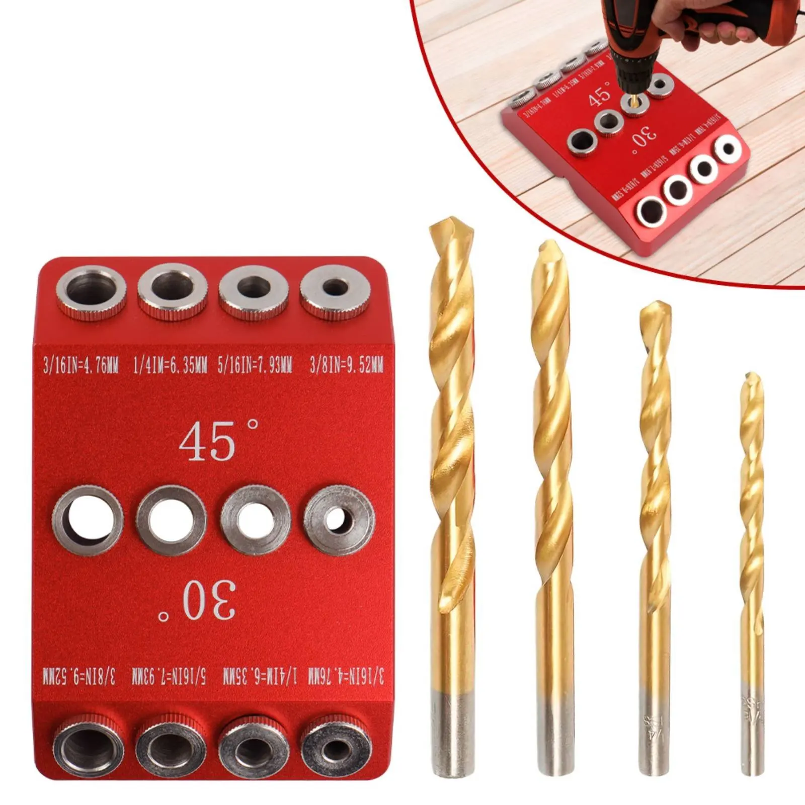 30 45 Degree Drill Guide Precision Positioning Angle Drill Guide Jig Woodworking Tool Portable for Woodworkers
30 45 Degree Drill Guide Precision Positioning Angle Drill Guide Jig Woodworking Tool Portable for Woodworkers