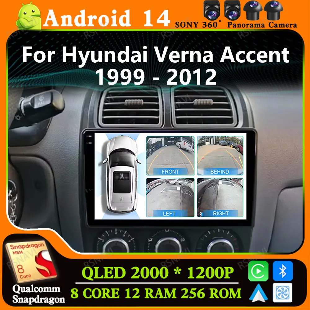 Andoird 14 Car Radio For Hyundai Verna Accent 1999 - 2012 GPS Navigation Head Unit 2 DIN Multimedia DSP Viedo Player BT 4G LTE
Andoird 14 Car Radio For Hyundai Verna Accent 1999 - 2012 GPS Navigation Head Unit 2 DIN Multimedia DSP Viedo Player BT 4G LTE