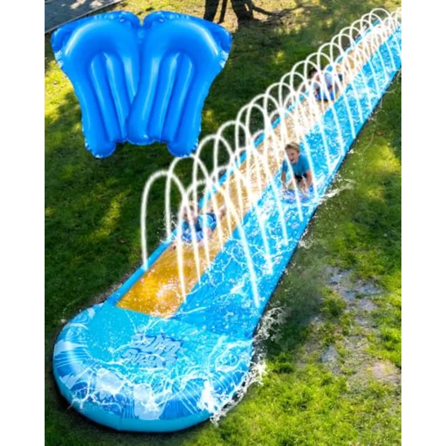 Backyard water slide for kids and adults, heavy-duty PVC, blue and yellow, 32ft extra-long inflatable slip and water slide with
Backyard water slide for kids and adults, heavy-duty PVC, blue and yellow, 32ft extra-long inflatable slip and water slide with