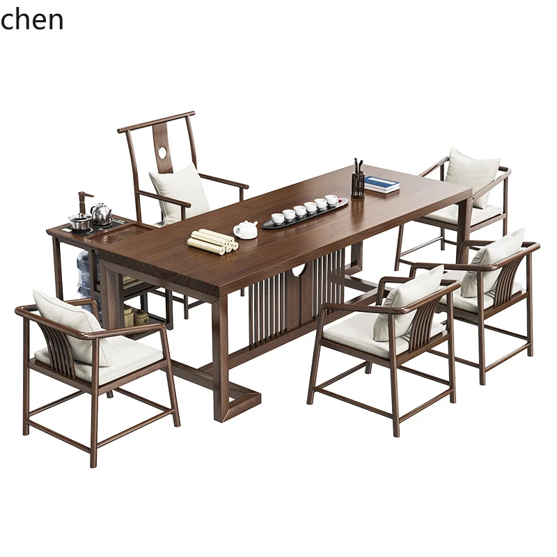 HTT tea table new Chinese zen log kung fu modern simple tea table home living room
HTT tea table new Chinese zen log kung fu modern simple tea table home living room