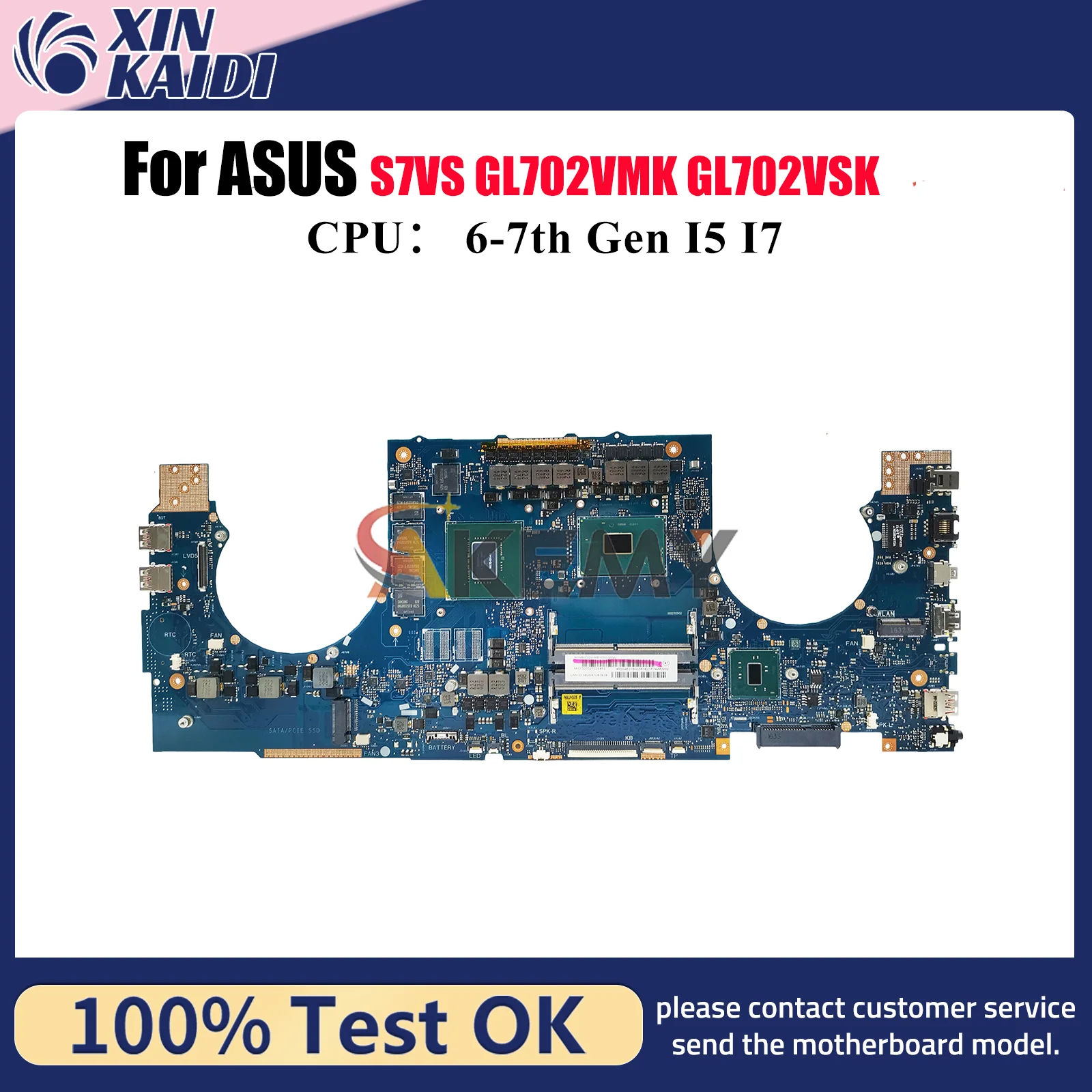 GL702VS Laptop Motherboard For ASUS ROG Strix GL702V S7VS GL702VSK GL702VI GL702VMK Mainboard With I5 I7 CPU 100% tests OK stk
GL702VS Laptop Motherboard For ASUS ROG Strix GL702V S7VS GL702VSK GL702VI GL702VMK Mainboard With I5 I7 CPU 100% tests OK stk