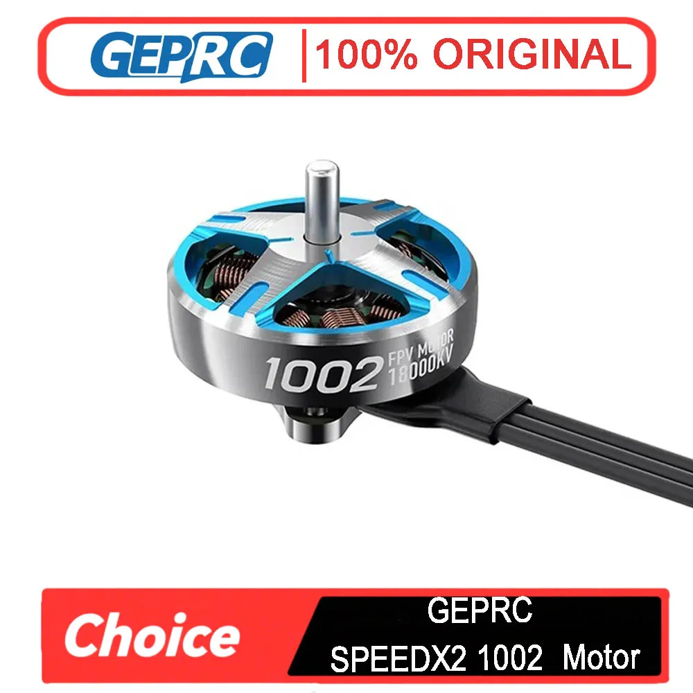 GEPRC SPEEDX2 1002 Brushless Motor (25000KV/18000KV) for T-Cube18, 1.6-2" DIY FPV Quads (Freestyle/Racing) - High-Speed
GEPRC SPEEDX2 1002 Brushless Motor (25000KV/18000KV) for T-Cube18, 1.6-2" DIY FPV Quads (Freestyle/Racing) - High-Speed