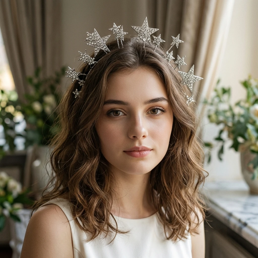 Bridal Sparkly Star Hairband 3D Alloy Wedding Hair Accessory Elegant Rhinestone Headbands for Women Birthday Party Hair Jewelry
Bridal Sparkly Star Hairband 3D Alloy Wedding Hair Accessory Elegant Rhinestone Headbands for Women Birthday Party Hair Jewelry