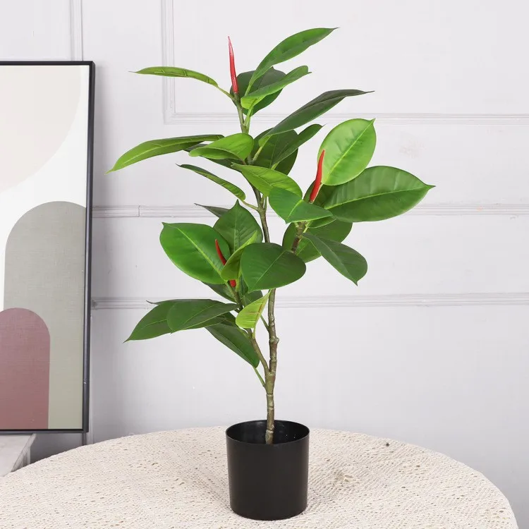 Artificial green plant rubber tree potted plant, indoor living room decoration floor-to-ceiling window fake tree ornament
Artificial green plant rubber tree potted plant, indoor living room decoration floor-to-ceiling window fake tree ornament