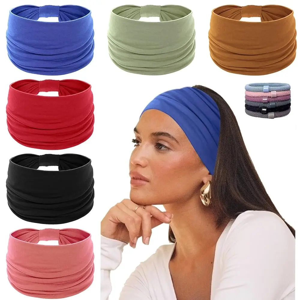 Wide Headbands for Women Non Slip 6 Pack Soft Elastic Hair Bands Sports Yoga Running Gym Workout Knotted Head Wraps, Cotton
Wide Headbands for Women Non Slip 6 Pack Soft Elastic Hair Bands Sports Yoga Running Gym Workout Knotted Head Wraps, Cotton