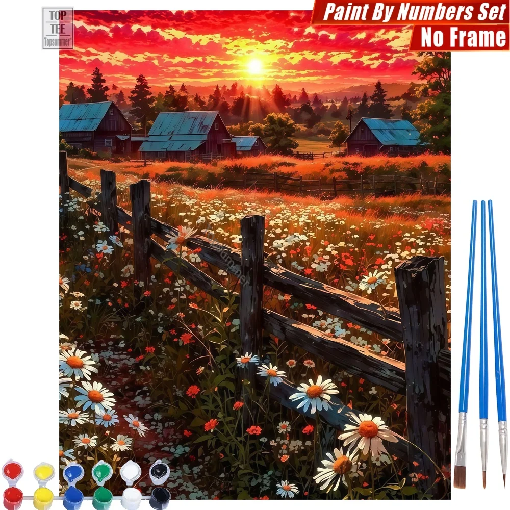 Rural sunset scene Paints By Numbers Set - Daisies farmhouse woods Living Room Wall Art Father'S Day Gift For Dad
Rural sunset scene Paints By Numbers Set - Daisies farmhouse woods Living Room Wall Art Father'S Day Gift For Dad