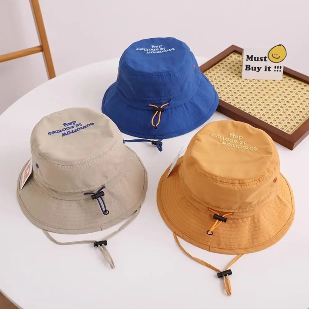 Korean Style Breathable Bucket Hat Mesh Letter Embroidery Summer Kid Sunhat Anti-UV Sun Hat Shading Hat 
Korean Style Breathable Bucket Hat Mesh Letter Embroidery Summer Kid Sunhat Anti-UV Sun Hat Shading Hat